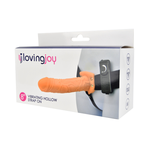 N11682 loving joy 7 inch vibrating hollow strap on vanilla PKG 1.jpg