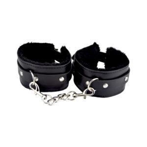 N11932 bound to please furry plush wrist cuffs black 2.jpg