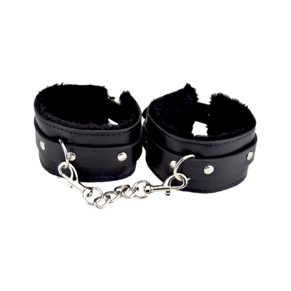 N11932 bound to please furry plush wrist cuffs black 2.jpg