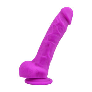 N12032 loving joy 8 inch realistic silicone dildo with suction cup and balls purple.jpg