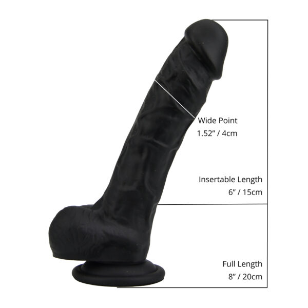 N12033 loving joy 8 inch realistic dildo with suction cup and balls black SIZE 1.jpg