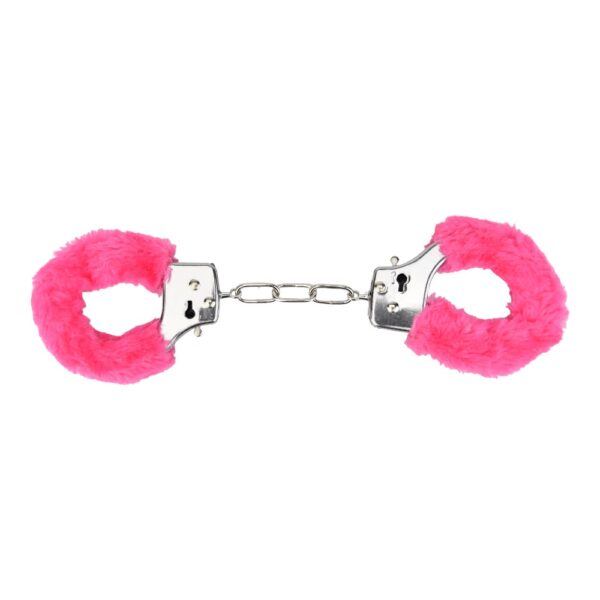 N12138 bound to play heavy duty furry handcuffs pink 1.jpg