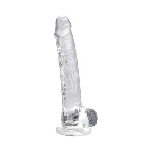 Loving Joy 11 Inch Dildo with Balls Clear Loving Joy 11 Inch Dildo with Balls Clear