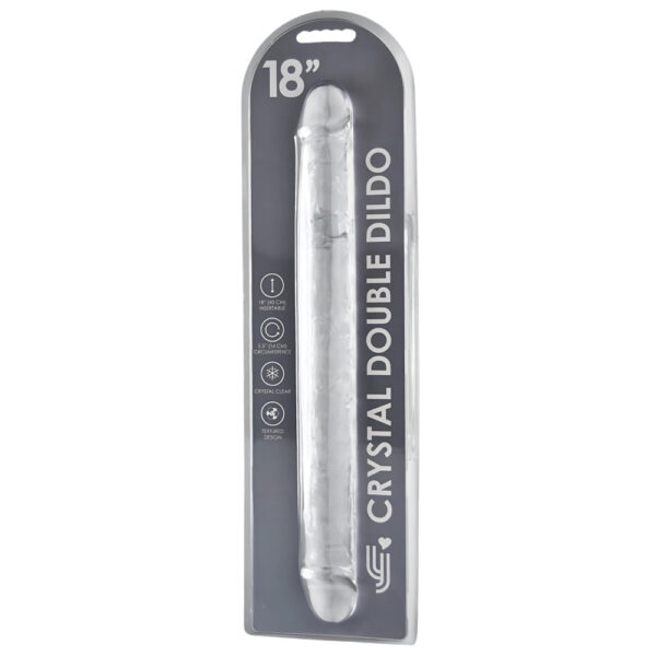N12191 loving joy 18 inch double ended dildo clear new PKG.jpg