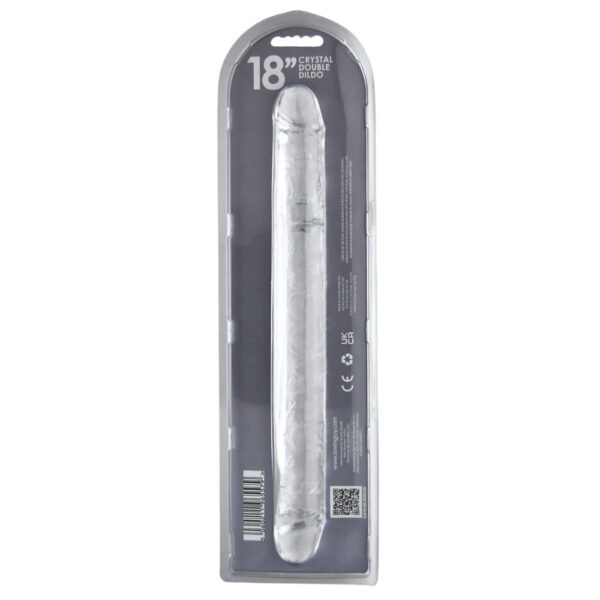 N12191 loving joy 18 inch double ended dildo clear new PKG BK.jpg