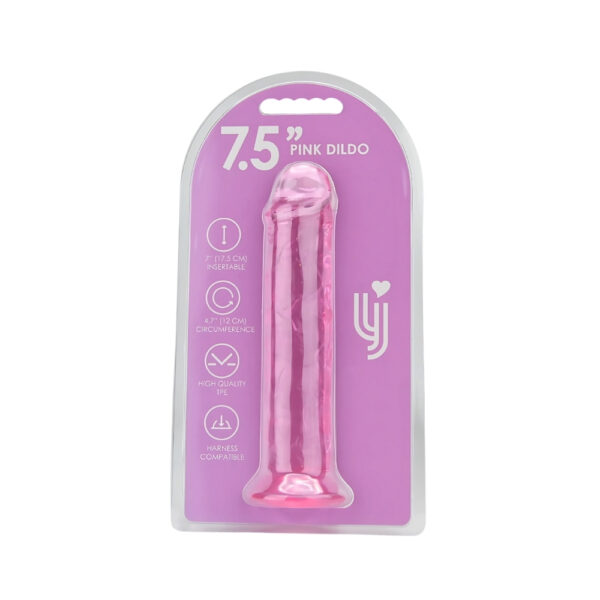 N12305 loving joy 7 5 inch suction cup dildo pink PKG.jpg