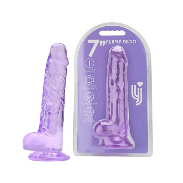 Loving Joy 7 Inch Dildo with Balls Purple Loving Joy 7 Inch Dildo with Balls Purple