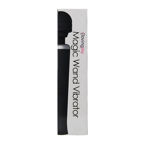 N12458 loving joy rechargeable magic wand vibrator black PKG.jpg