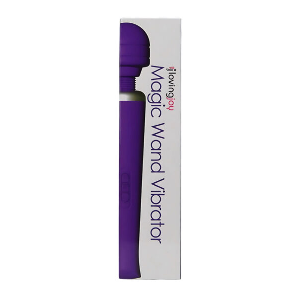 N12460 loving joy rechargeable magic wand vibrator purple PKG.jpg
