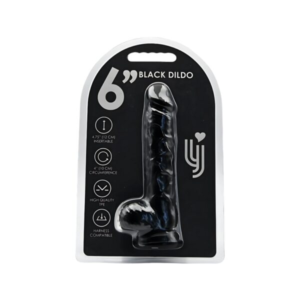 Loving Joy 6 Inch Dildo with Balls Black