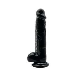 N12629 loving joy 8 inch dildo with balls black 1.jpg