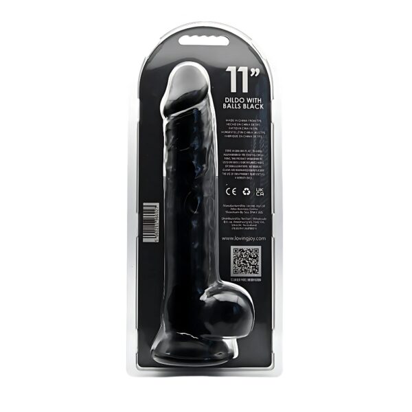 N12631 loving joy 11 inch dildo with balls black 5.jpg