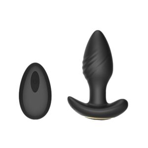 N12804 toosh remote controlled silicone rotating and vibrating butt plug 1.jpg