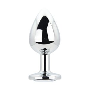 N12816 toosh silver metal butt plug large clear stone.jpg