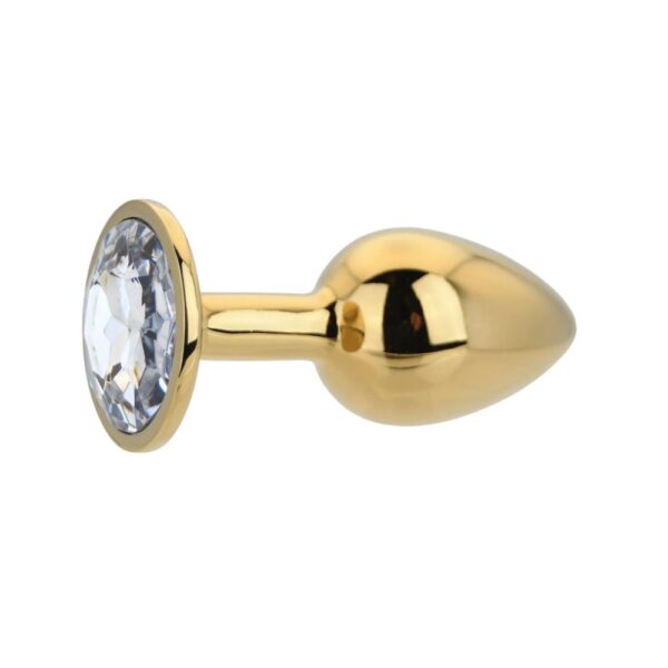 N12817-toosh-gold-metal-butt-plug-small-clear-stone.jpg N12817 toosh gold metal butt plug small clear stone.jpg