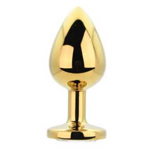 N12819 toosh gold metal butt plug large clear stone.jpg
