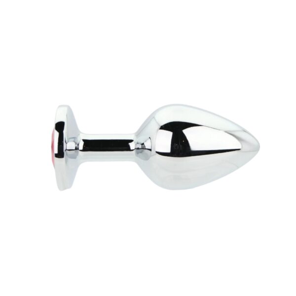Toosh Silver Metal Butt Plug Medium Red Stone Toosh Silver Metal Butt Plug Medium Red Stone
