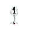Toosh Silver Metal Butt Plug Medium Red Stone Toosh Silver Metal Butt Plug Medium Red Stone