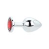 Toosh Silver Metal Butt Plug Medium Red Stone Toosh Silver Metal Butt Plug Medium Red Stone