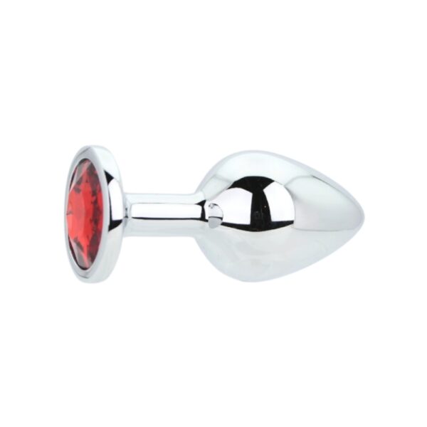 Toosh Silver Metal Butt Plug Medium Red Stone Toosh Silver Metal Butt Plug Medium Red Stone