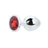 Toosh Silver Metal Butt Plug Medium Red Stone Toosh Silver Metal Butt Plug Medium Red Stone