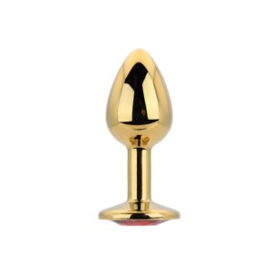 N12823 toosh gold metal butt plug small red stone.jpg