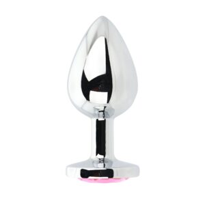 N12828 toosh silver metal butt plug large pink stone.jpg