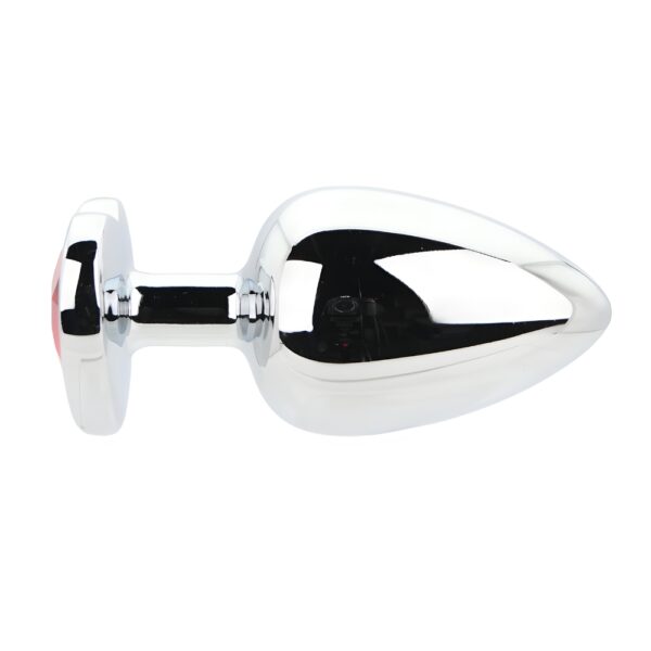 N12834 toosh heart shaped silver butt plug with red stone large 1.jpg
