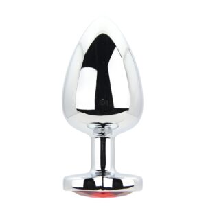N12834 toosh heart shaped silver butt plug with red stone large.jpg
