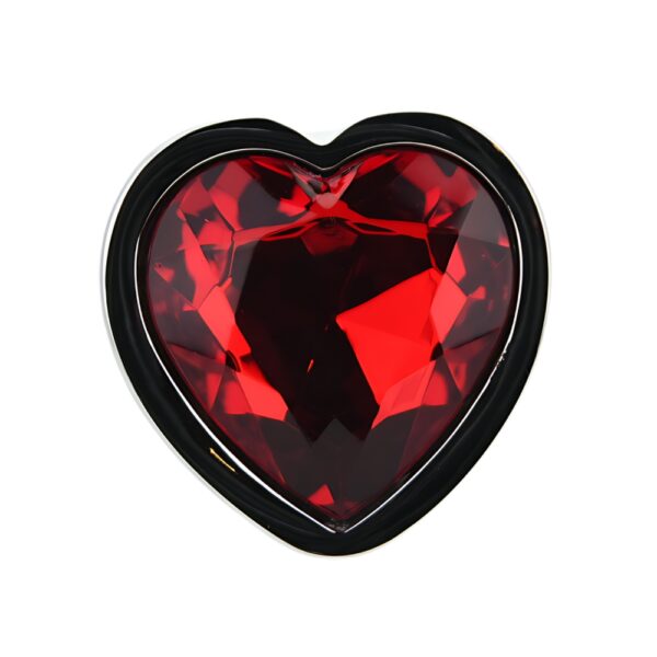 N12834 toosh heart shaped silver butt plug with red stone large Jewel.jpg