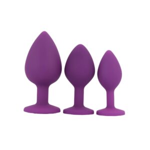 N12841 toosh silicone butt plug purple set of 3 clear stone.jpg