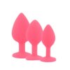 N12842 toosh silicone butt plug pink set of 3 clear stone 1.jpg