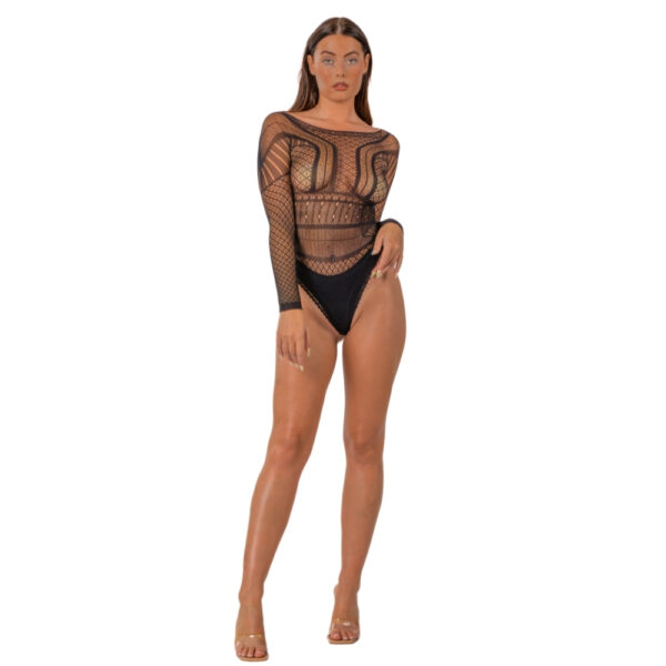 N12929 lace by lj seamless lace longsleeved bodysuit black 1.jpg