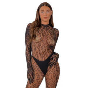 N12935 lace by lj gloved leopard print catsuit black.jpg