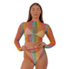 N12936 lace by lj rainbow fence net crop top and bottoms.jpg