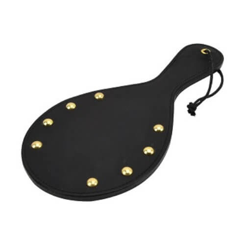 N10783 bound nubuck leather paddle with brass stud detail 1.jpg