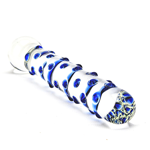 N11034 spectrum nubby textured glass dildo 3 wr.jpg