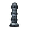 N11082 jet black jack large ribbed butt plug 5 75inches 1.jpg