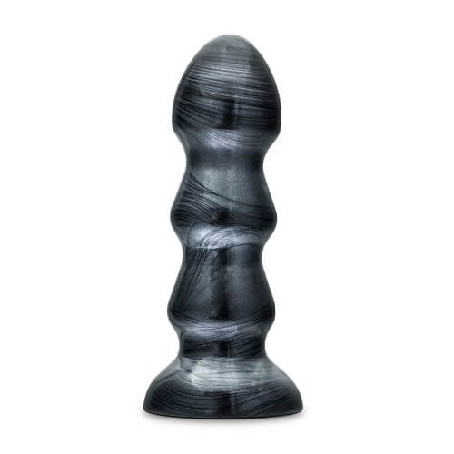 N11082 jet black jack large ribbed butt plug 5 75inches 1.jpg