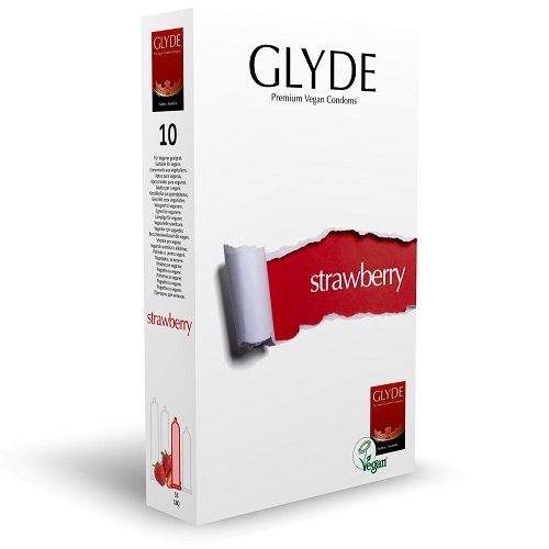 Glyde Ultra Strawberry Flavour Vegan Condoms 10 Pack Glyde Ultra Strawberry Flavour Vegan Condoms 10 Pack