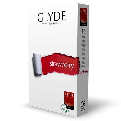 Glyde Ultra Strawberry Flavour Vegan Condoms 10 Pack Glyde Ultra Strawberry Flavour Vegan Condoms 10 Pack