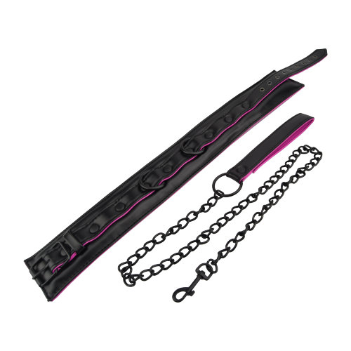 N11404 bound to please pink black bondage collar leash 3.jpg
