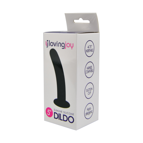 N11510 loving joy smooth silicone dildo 5 inch pkg 1.jpg