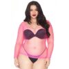 N12607 leg avenue long sleeved industrial net top neon pink ps 1.jpg