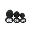 Toosh silicone butt plug black set of 3 clear stone 2.jpg