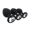 Toosh silicone butt plug black set of 3 clear stone 3.jpg