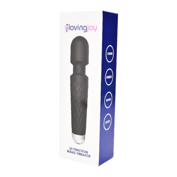 Loving Joy 20 Function Wand Vibrator Black Loving Joy 20 Function Wand Vibrator Black