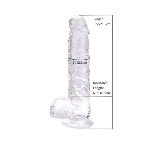 Loving Joy 8 Inch Dildo with Balls Clear Loving Joy 8 Inch Dildo with Balls Clear