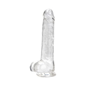 Loving Joy 8 Inch Dildo with Balls Clear Loving Joy 8 Inch Dildo with Balls Clear