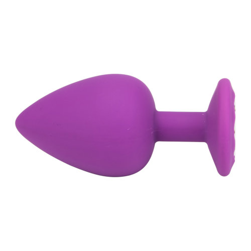 Loving Joy Jewelled Silicone Butt Plug Purple Large